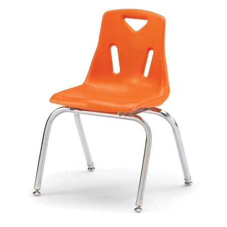 Jonti-Craft Berries Stacking Chair with Chrome-Plated Legs, 16 in. Ht, Orange 8146JC1114